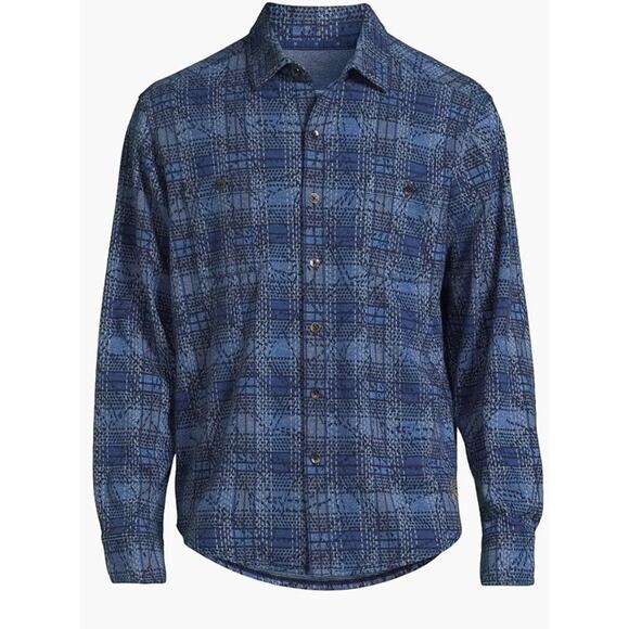 $148 Tommy Bahama Shirt Mens 2XL Fireside Fronds Plaid Check Flannel heavyweight - Picture 1 of 9